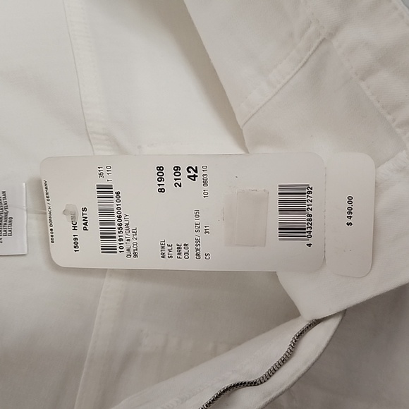 Escada White Red Lip Embroidered Wide Leg Jeans sz 42 US size 12 NWT - Picture 13 of 13